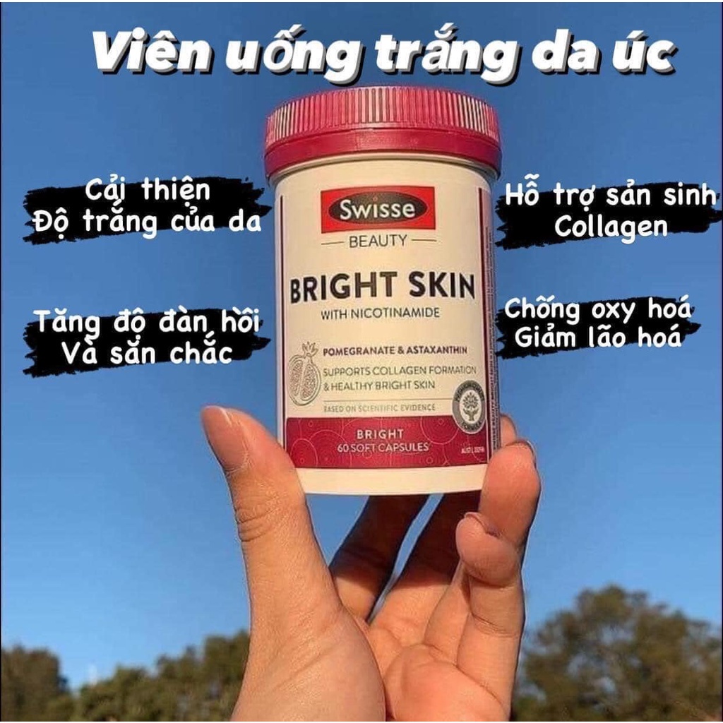 Viên Uống Trắng Da Swisse Beauty Bright Skin 60 Viên