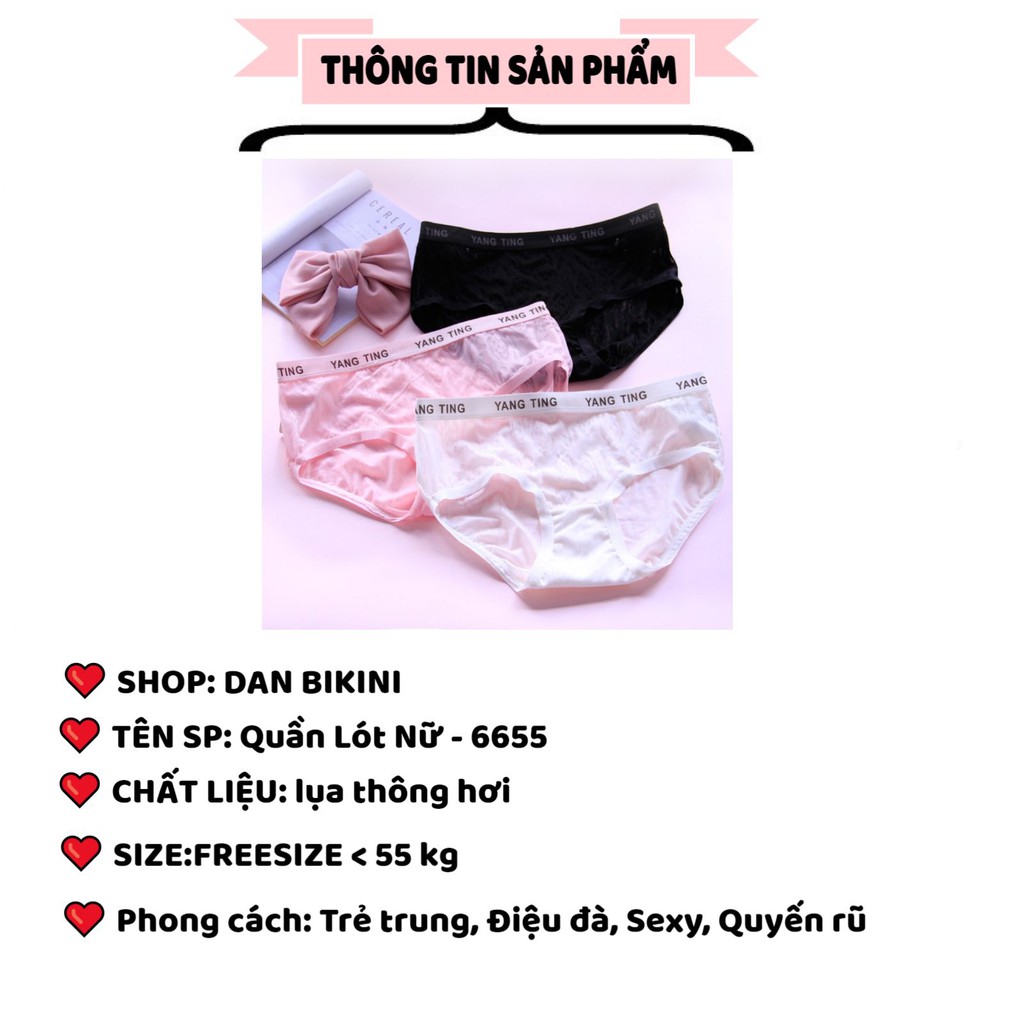 Quần Lót Nữ ❤️FREESHIP❤️ Quần lót lụa thông hơi kháng khuẩn viền chữ chất siêu mịn mát mã 6655 | BigBuy360 - bigbuy360.vn