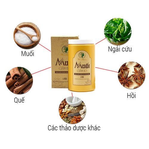 1kg Muối thảo dược quấn bụng giảm eo Wonmom - giúp săn bụng giảm mỡ sau sinh (Việt Nam)