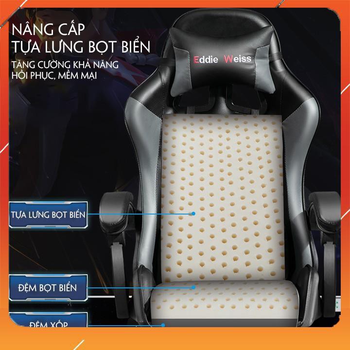 (Màu Hồng) Ghế Gaming KLV có kèm massage, chức năng nâng hạ ghế , xoay 360 , ngả lưng 135 độ hàng mới 100%