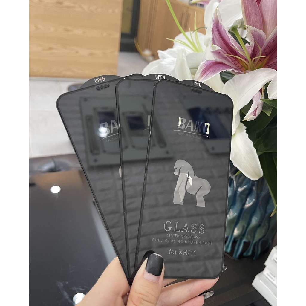 Kính Cường Lực iPhone Chính Hãng BAIKO full màn, siêu cứng chống bụi màng loa cho ip X/XS/11pro/XR/11