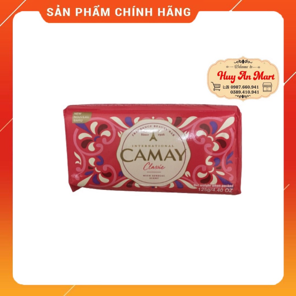 Xà bông tắm CAMAY màu đỏ Classic hương nước hoa 125gr mẫu mới