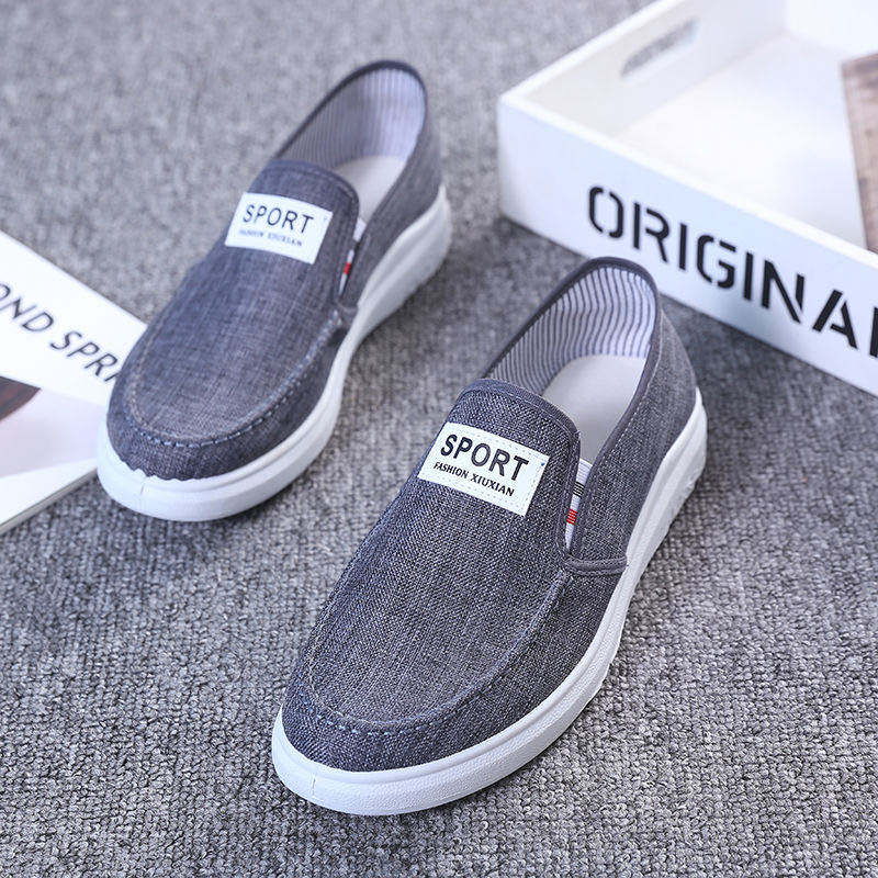 Giày lười vải denim lanh Canvas chống mòn không trượt cho nam