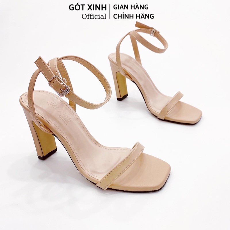 Giày sandal cao gót cao 5cm da mềm gót vuông siêu xinh CG-0466