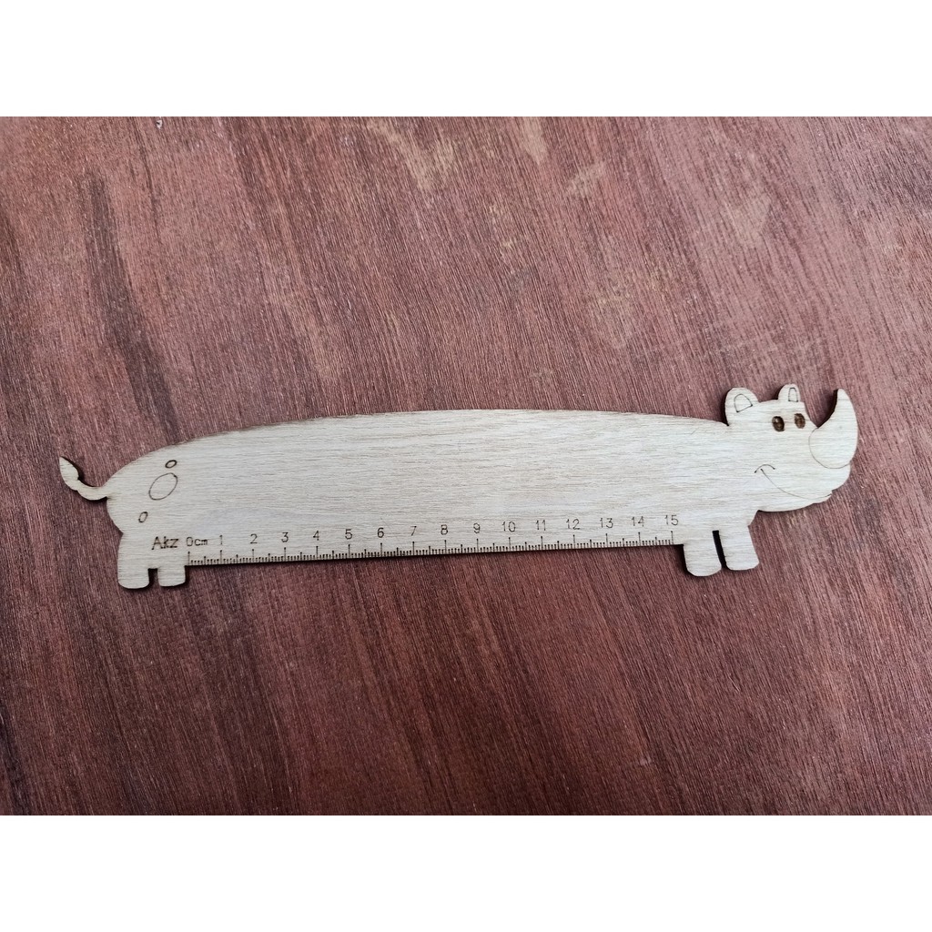 Thước kẻ gỗ cute hình các con vật dễ thương