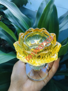 Đế đốt đèn hoa sen pha lê ( cao 10 cm )