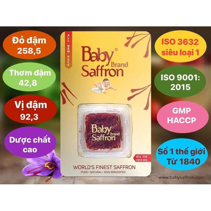 Baby Saffron_ Nhụy Hoa Nghệ Tây Ấn Độ Chính Hãng_ Hộp 1gr | BigBuy360 - bigbuy360.vn