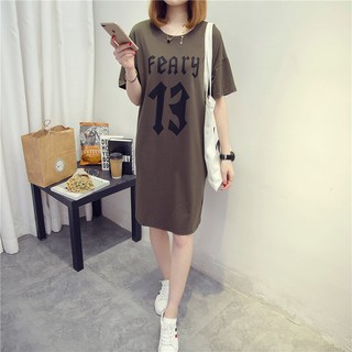 Đầm dạo phố , phông dáng dài . ngăn tay chất cotton phối hình