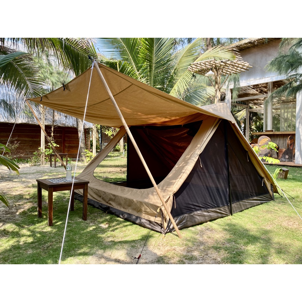 Lều cắm trại Glamping Vintage Home 4P - Vải TC cao cấp