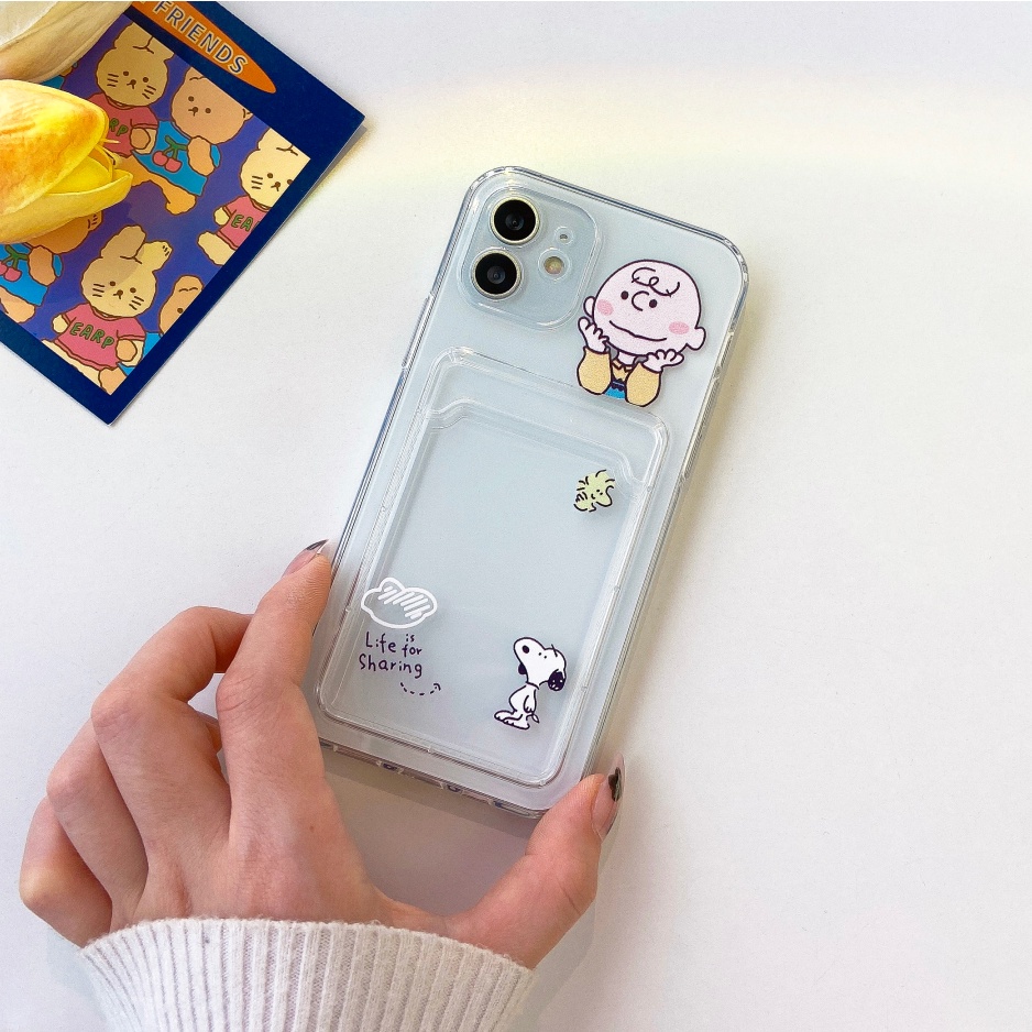 Ốp Điện Thoại Trong Suốt Kèm Ngăn Đựng Thẻ Cho Iphone 11 12 13 12 13 Mini 13 11 12 Pro Max SE 2020 XR X 7 8 6 6s Plus