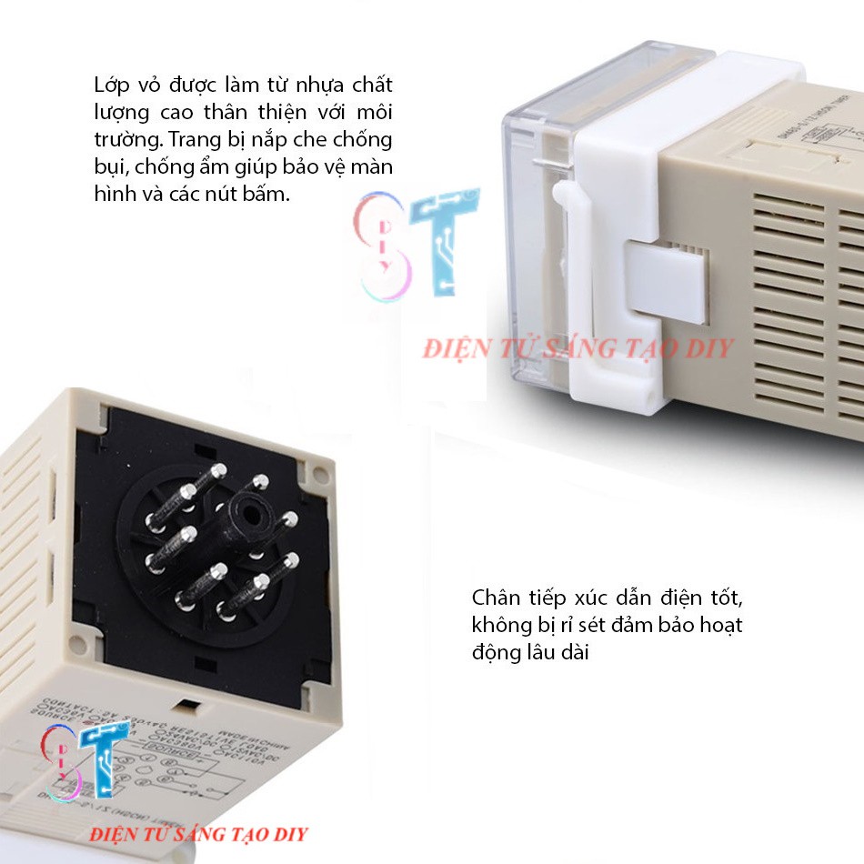 Bộ Relay Thời Gian Timer Omron DH48S-S 220V Hẹn Giờ Bật Tắt Tự Động