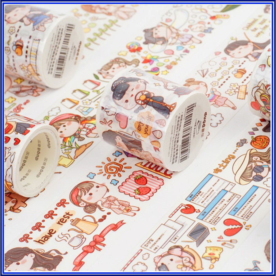 Băng dính trang trí Washi Tape Cute Girl 45mm x 5m