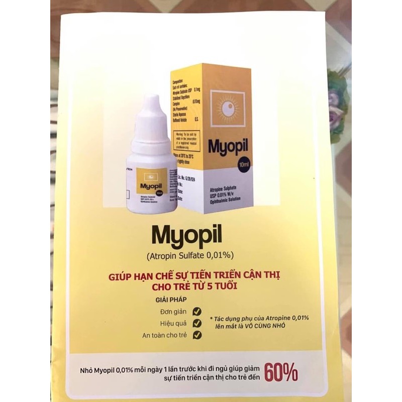 Dung dịch nhãn khoa Myopil - Nhập khẩu Ấn Độ ( ngăn sự tiến triển cận thị )