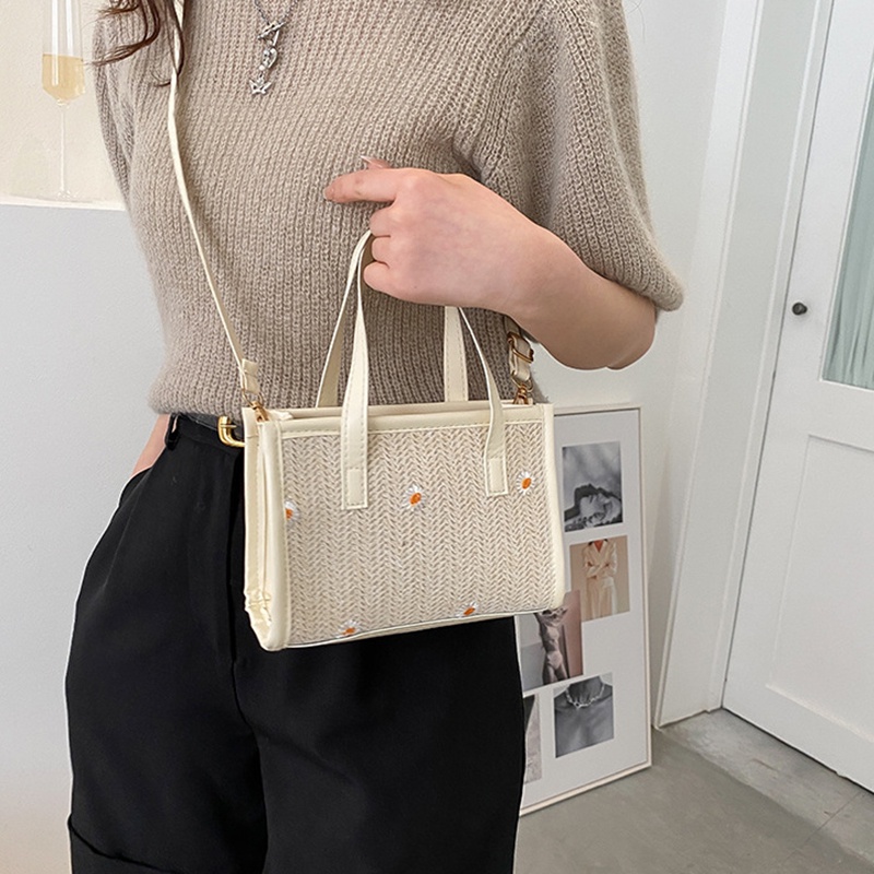 IELGY Túi Xách Đan Rơm Thủ Công Thời Trang Đi Biển Cho Nữ