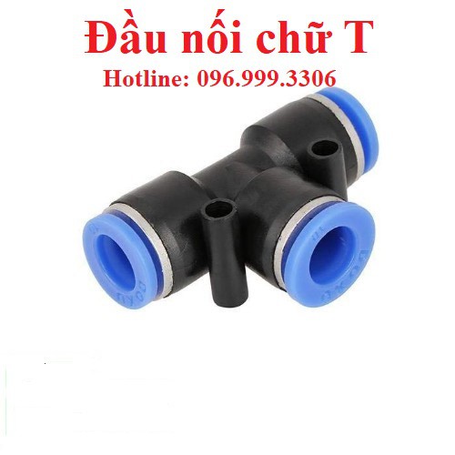 Đầu nối PE chia ba chữ T khí nén, phun sương PE 4, PE 6, PE 8, PE 10, PE 12, PE 14, PE 16 chịu được áp suất cao giá sỉ