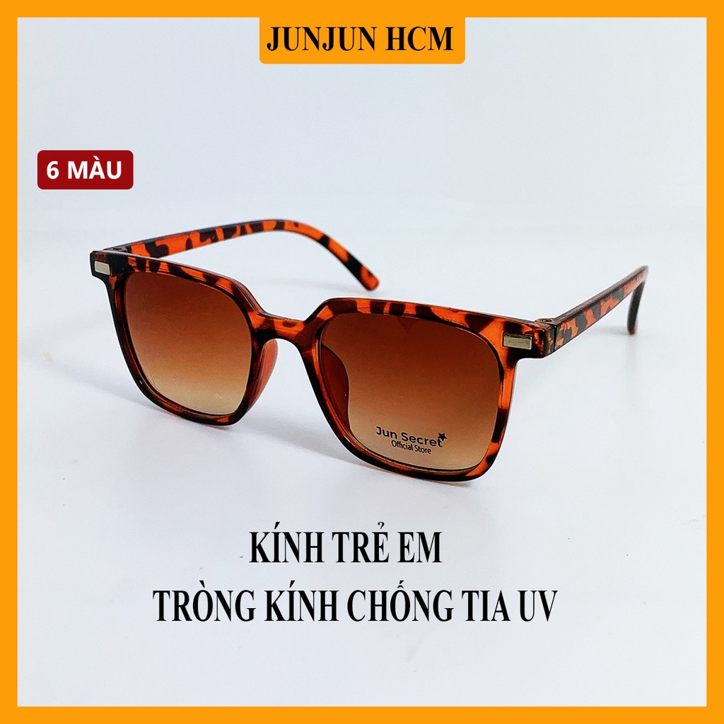 Kính mát trẻ em dáng vuông JJHOT2022 gọng nhựa, tròng chống tia UV cao cấp dành cho bé trai và bé gái từ 1 tới 5 tuổi