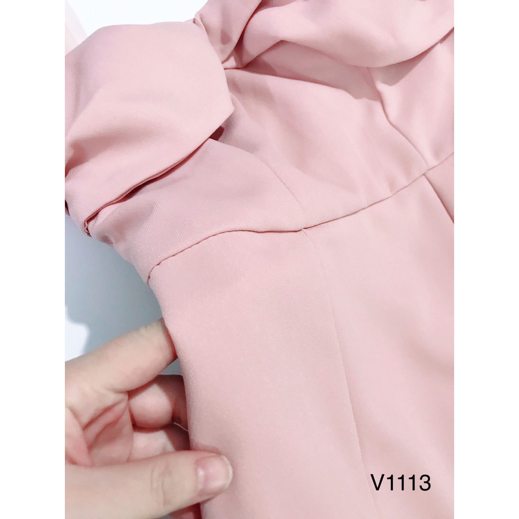 [ xả kho ] MiD Đầm hồng đuôi cá tay lưới V1113 Mie Design ảnh thật