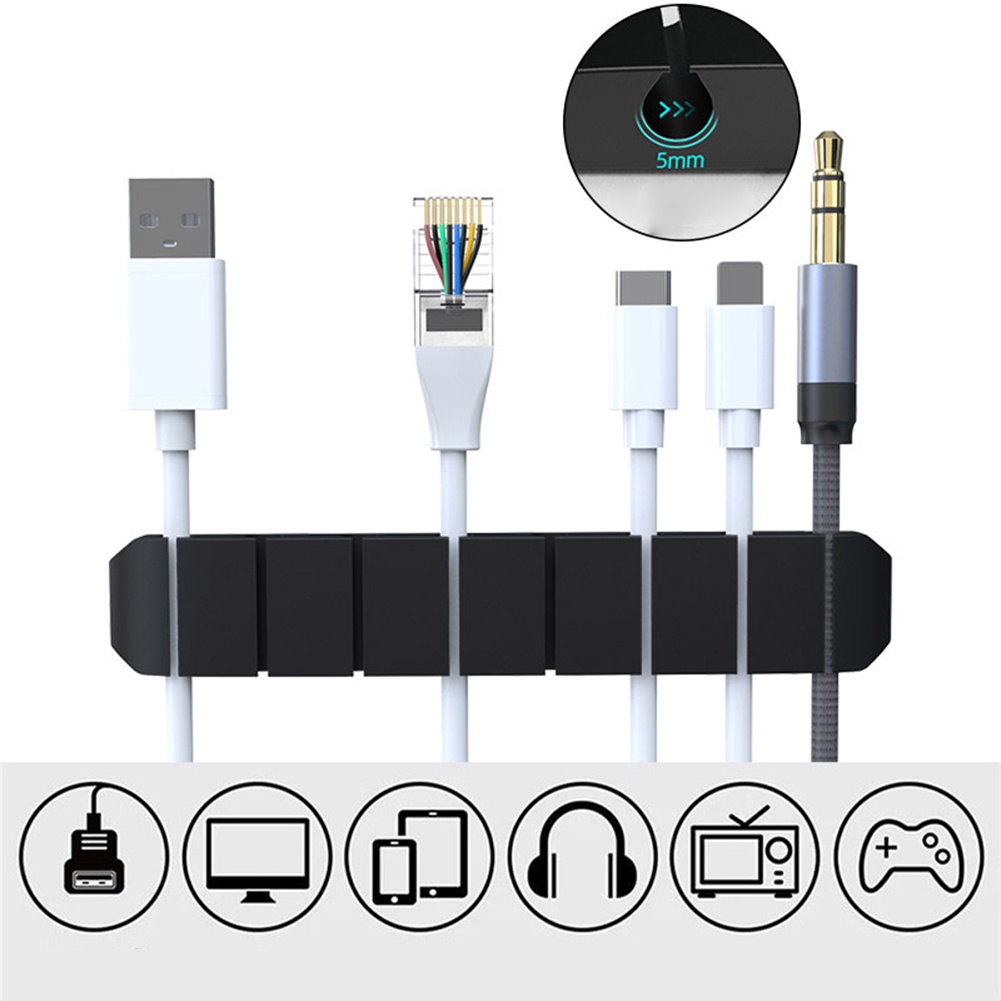 Dụng Cụ Cố Định Dây Cáp Bằng Silicone Tự Dính Sắp Xếp Gọn Gàng