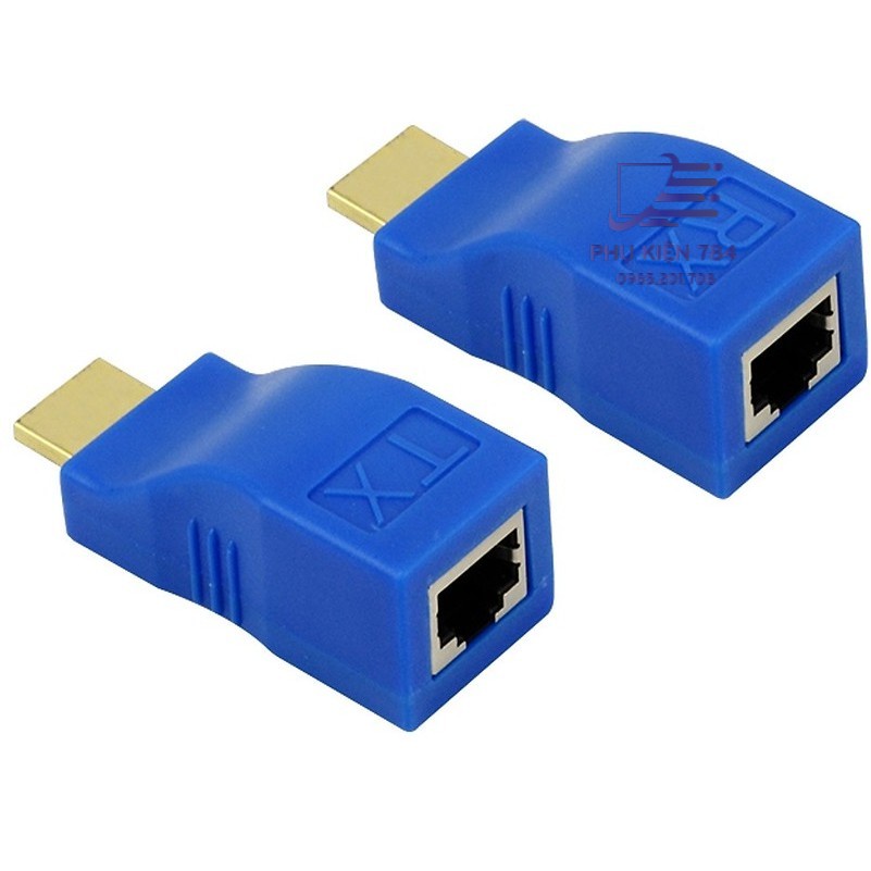 Bộ kéo dài HDMI Extender 30m qua cáp mạng Cat5E,6 chuẩn RJ45  Bảo Hành 1 Năm.