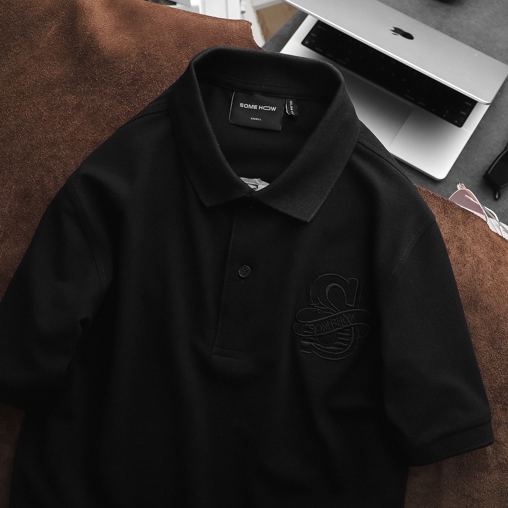 Áo Polo Nam Word Art Black , Chất Vải Cotton 100% Thoải Mái , PL002995 ,SOMEHOW