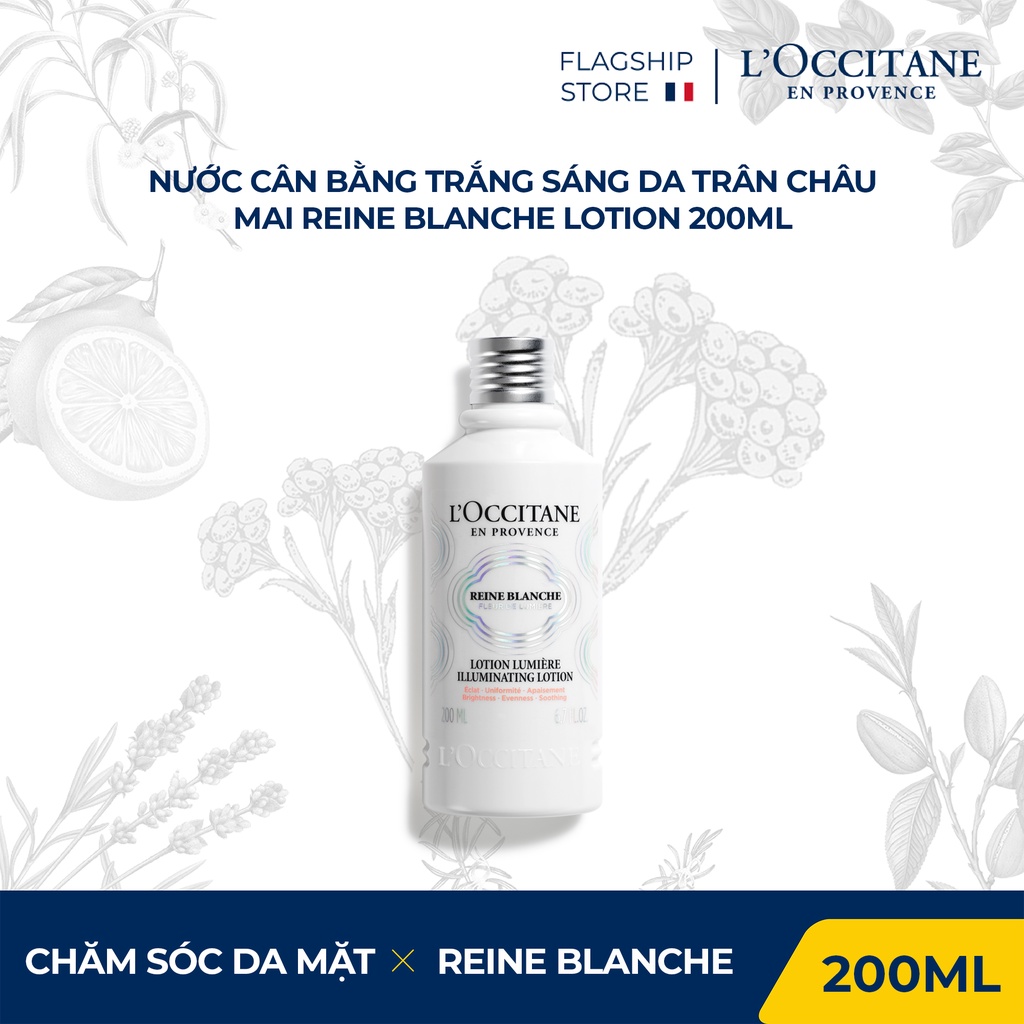 Nước cân bằng Trắng Sáng Da Trân Châu Mai Reine Blanche Lotion 200ml L'Occitane