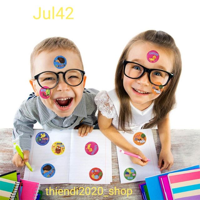 JUL42- Sticker khen thưởng , tạo hứng thú cho bé học tiếng Anh hàng loại dày