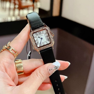 đồng hồ mặt vuông dây da nữ
