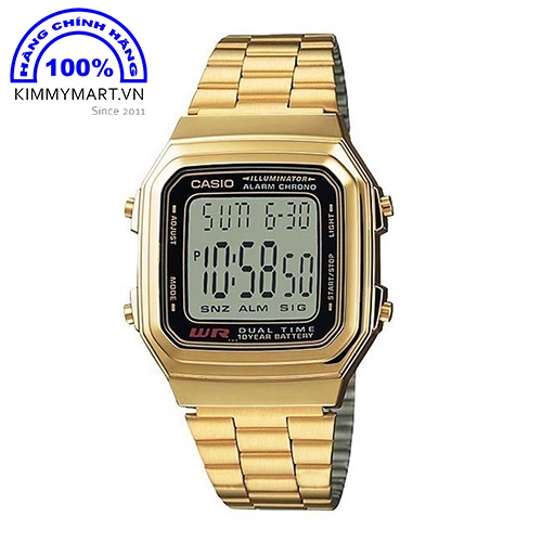 Đồng hồ điện tử Casio Nam - Dây Kim loại A178WGA-1 - Hàng chính hãng