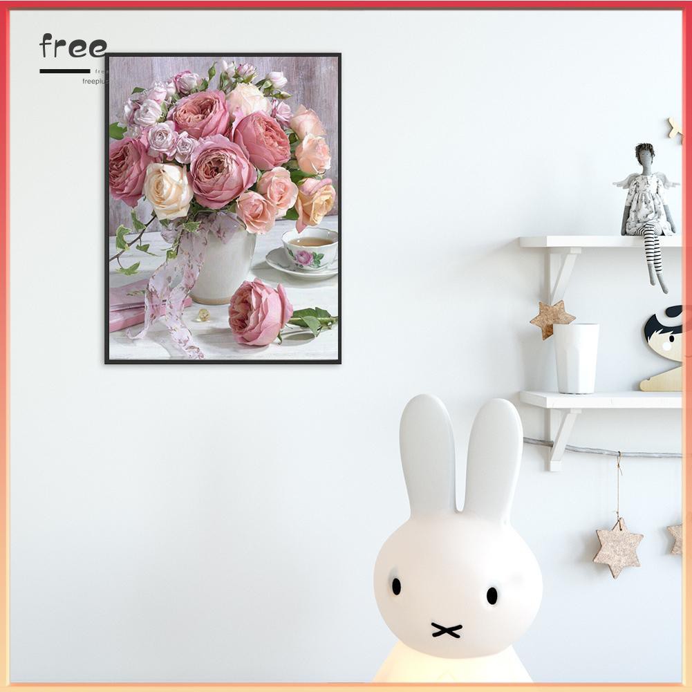 Bộ Tranh Đính Trang Trí Hình Hoa Hồng 5d Diy