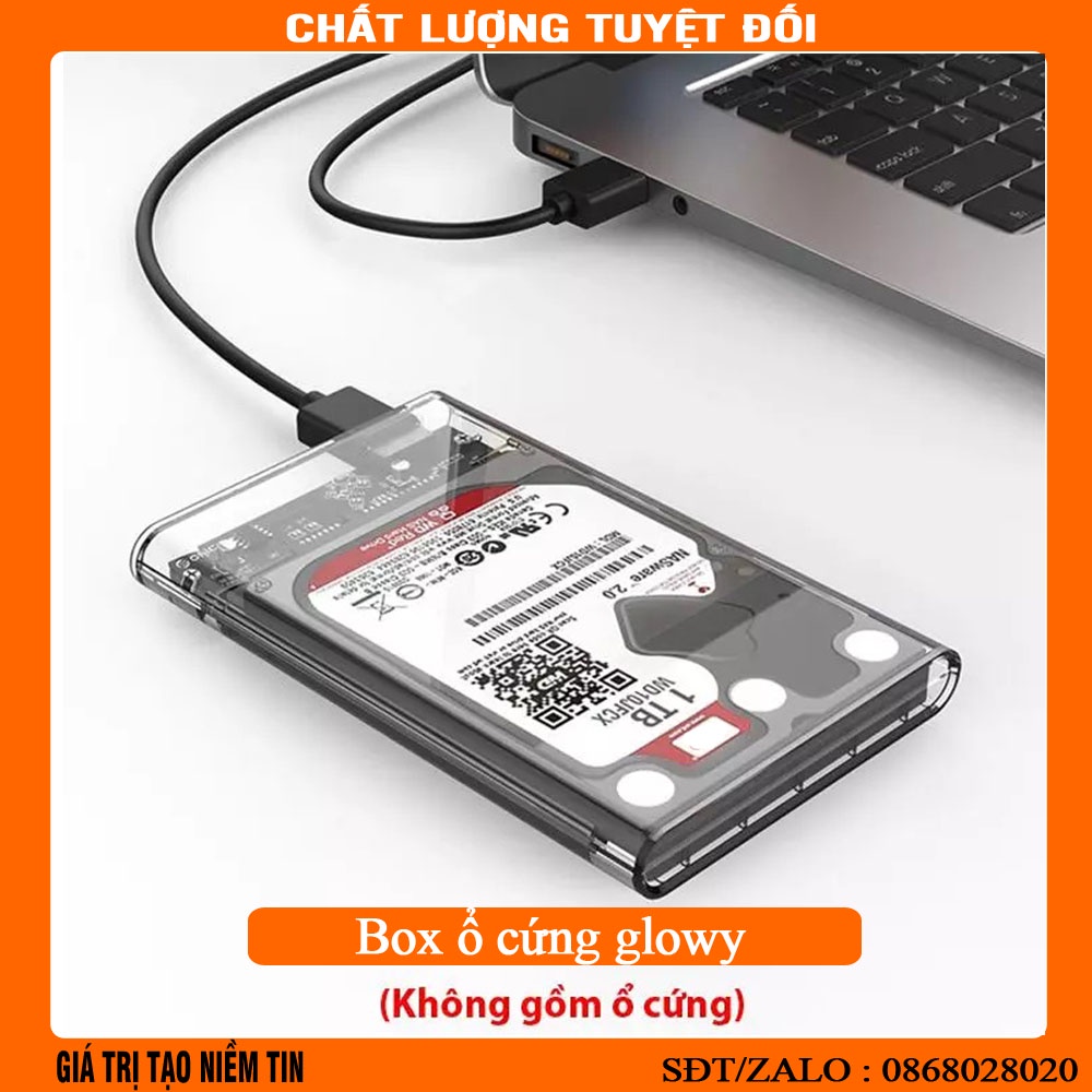 Box đựng ổ cứng động 2.5'' Glowy 2577U3 / 2139U3 / 2020U3 Sata 3.0 - Dùng cho HDD, SSD - Chính hãng bảo hành 12 tháng