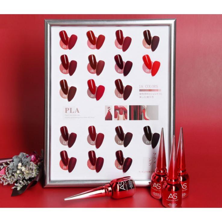 Sơn Gel AS vỏ đỏ Mã PLA ( Cam Kết Chính Hãng - làm khô sơn gel bằng máy hơ uvled )