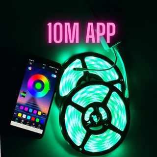 Bộ Đèn Led Tiktok 10m Led RGB Led 5050RGB kèm nguồn dùng đồng thời App và Remote