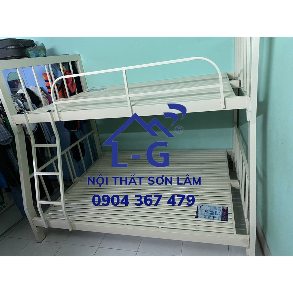 Giường 2 tầng sắt hộp vuông 1m6 x 1m8 giá rẻ - giường chắc chắn bề đẹp