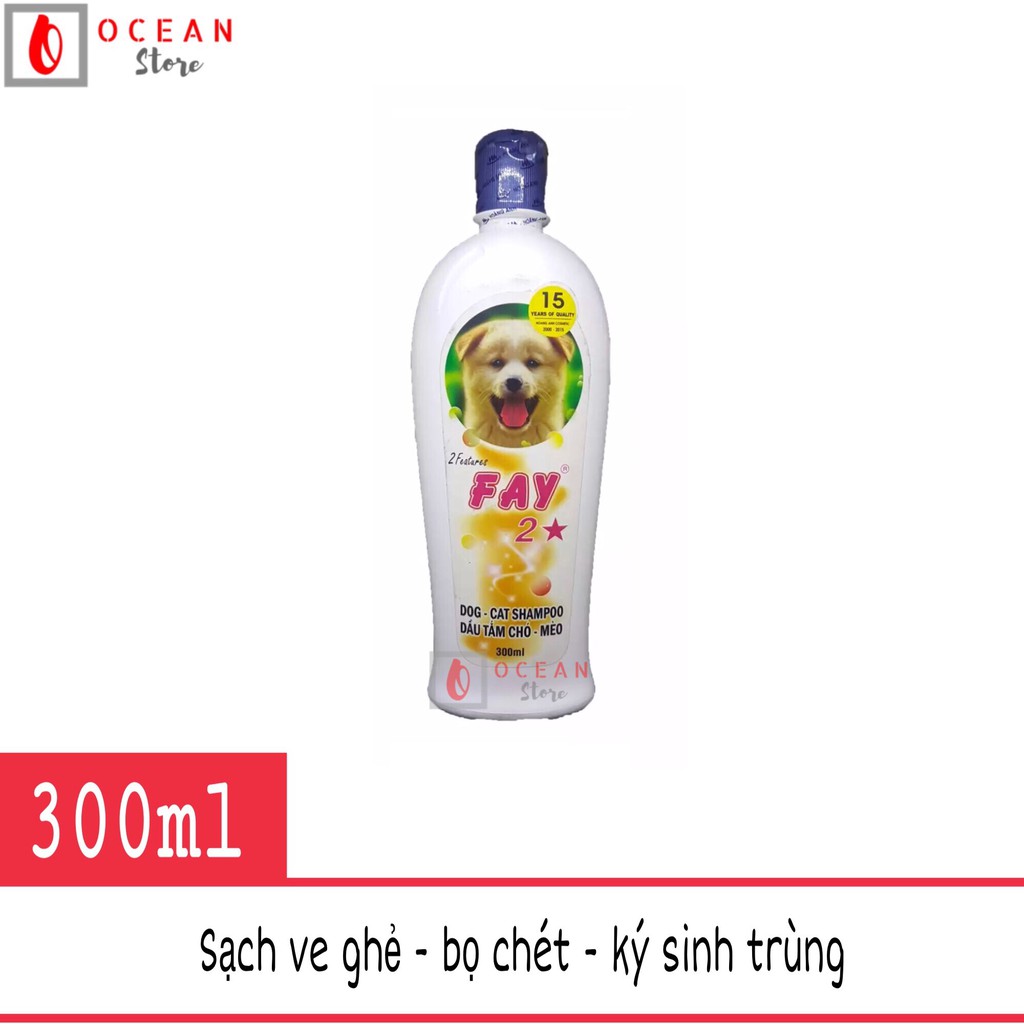 Sữa tắm diệt ve, bọ chét, dưỡng lông thơm lâu cho chó mèo - Fay 2 sao 300ml