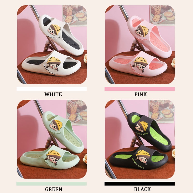 Dép sandal RENBEN đi trong nhà đế dày thoải mái chống trượt họa tiết hoạt hình thời trang cho nữ