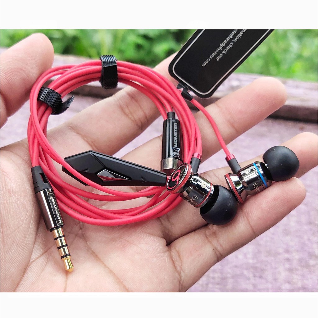 Tai Nghe iBeats Monster Jack 3.5 Thiên Bass, Tặng Kèm Túi Da Đựng, Nút Thay Đổi Size, Kẹp Giữ