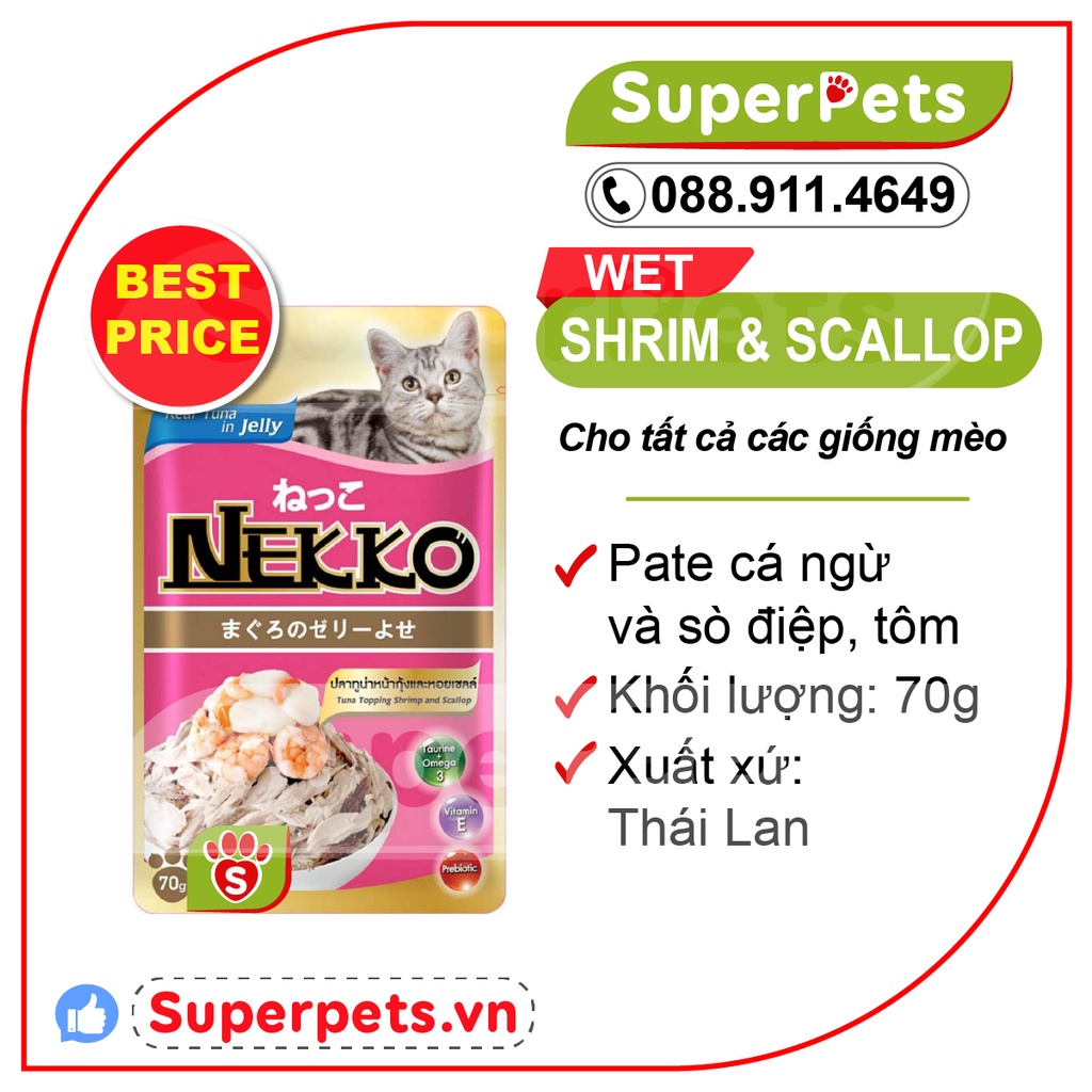 Pate Nekko Thạch GRAVY Cho Mèo Mọi Lứa Tuổi (70g) Nhâp Thái SUPERPETS VIỆT NAM