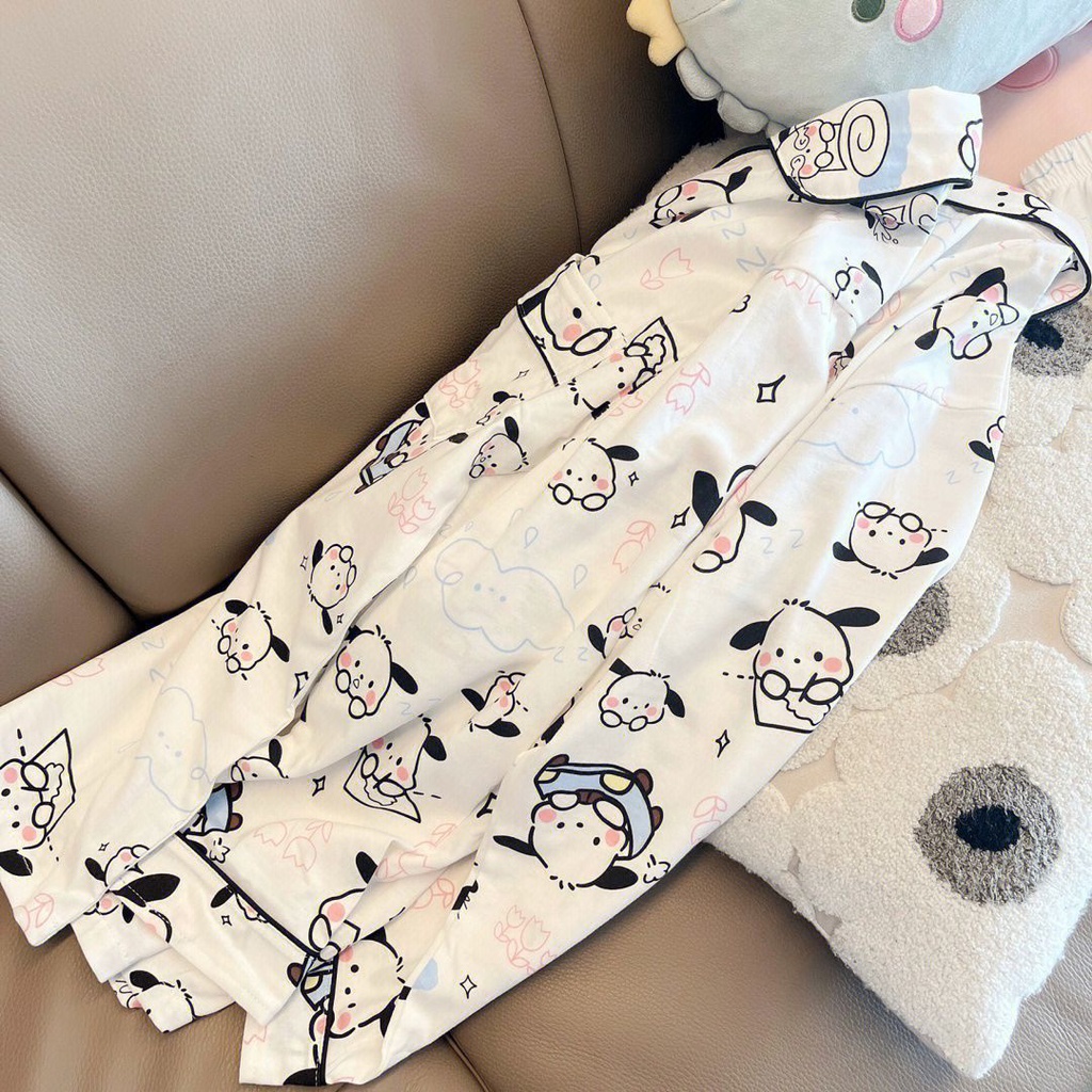 Ins Japanese cartoon cute Pacha dog pajamas spring and autumn long-sleeved trousers student winter home suit