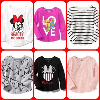 Set áo thun tay dài bé gái Old Navy VN xuất xịn