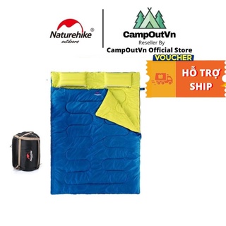Túi ngủ đôi có gối cho gia đình, cặp đôi, người yêu NatureHike SD15M030-J cắm trại dã ngoại Campoutvn A156