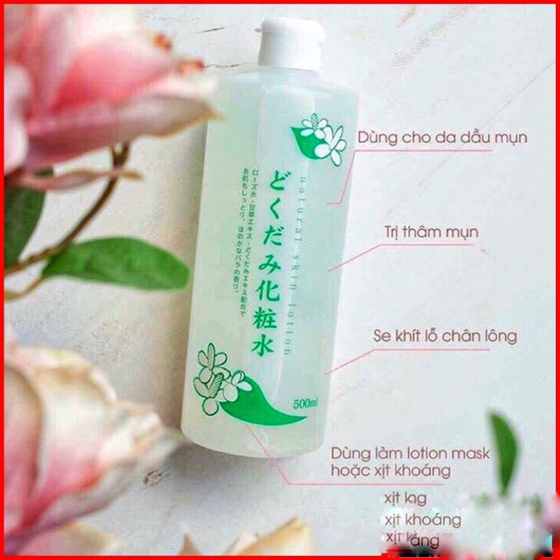 Nước hoa hồng lotion toner diếp cá Dokudami ngăn ngừa mun 500ml