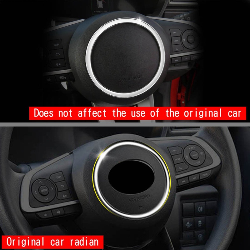Khung Viền Trang Trí Vô Lăng Màu Bạc Cho Toyota Raize 2021 2022