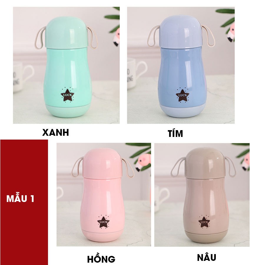 HOTBình giữ nhiệt INOX 304 họa tiết NGÔI SAO MAY MẮN siêu CUTE - An toàn cho bé 200ML