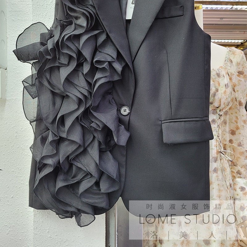 Áo Khoác Không Tay Dáng Rộng Viền Ren Nhún Bèo Thời Trang Mùa Xuân Hàng Mới 2022 Dành Cho Bạn Nữ | BigBuy360 - bigbuy360.vn