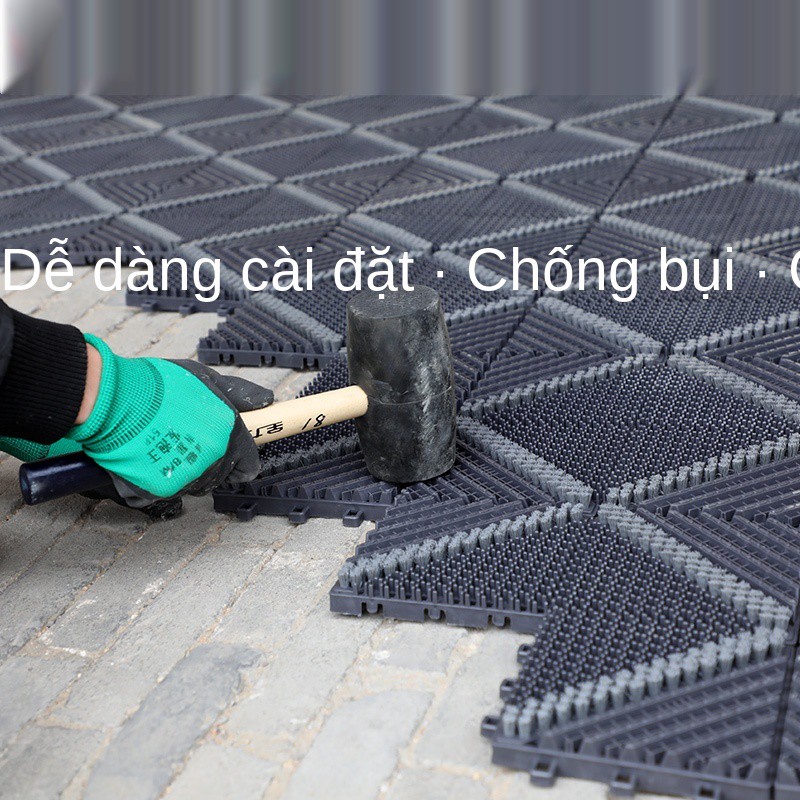 Tùy chỉnh ngoài trời Loại bỏ bụi chống trơn trượt cửa nhựa lối vào sảnh sàn thảm khâu ba trong một Tấm lót