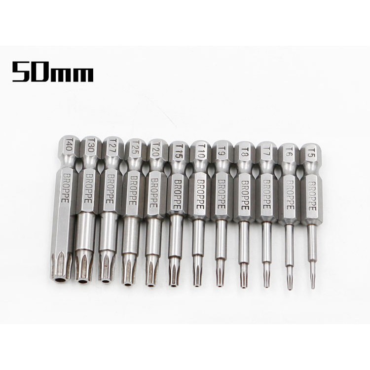Bộ mũi hoa thị cho máy khoan chuôi lục giác dài từ 50mm-150mm - Lục giác hoa thị cho máy khoan - Thương hiệu BROPPE