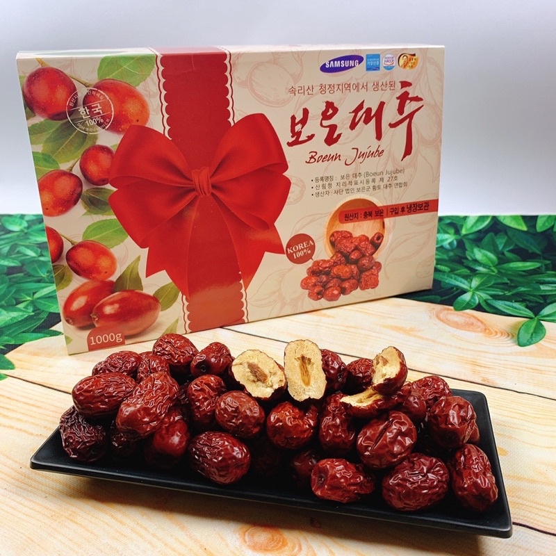 Táo đỏ sấy khô Hàn Quốc loại 1 giàu dinh dưỡng dạng túi 1kg HappyHome - Tặng kèm túi xách