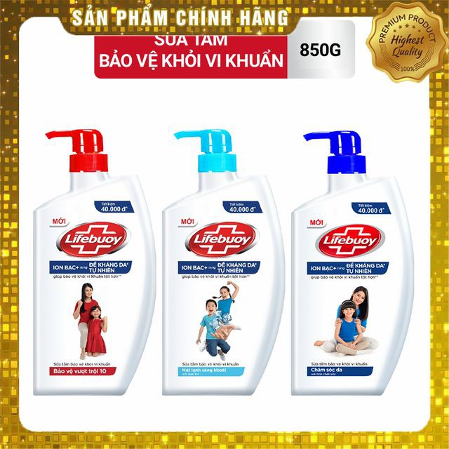 Sữa tắm Lifebuoy Bảo vệ khỏi vi khuẩn 850gr (Chai)