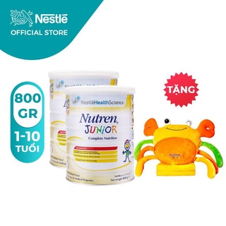 Combo 2 lon sữa Nutren Junior 800g tặng kèm bộ gối mền con cua