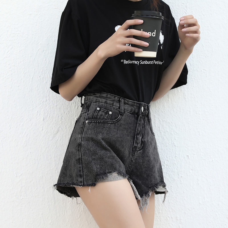 Quần Short Denim Lưng Cao Dáng Rộng Thời Trang Hàn Quốc 2022 Amoi Cho Nữ